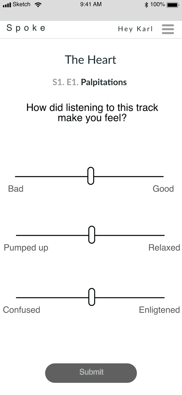 Post listen Question - Sliders