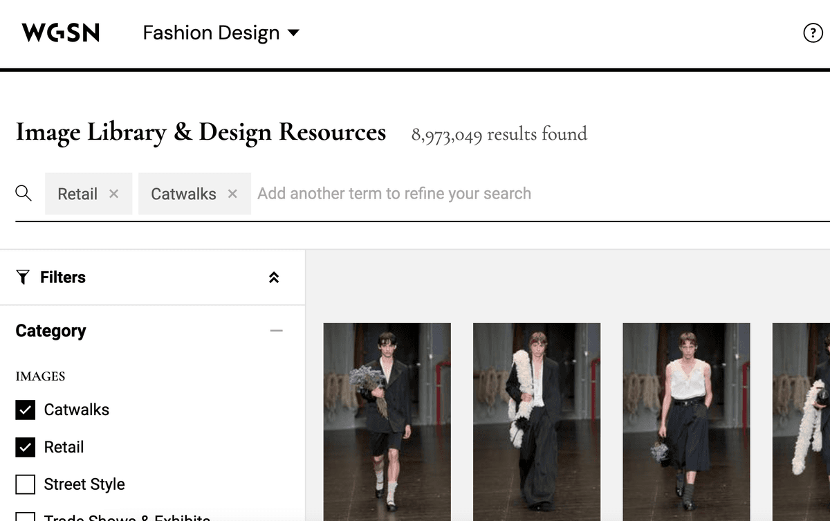 WGSN platform view