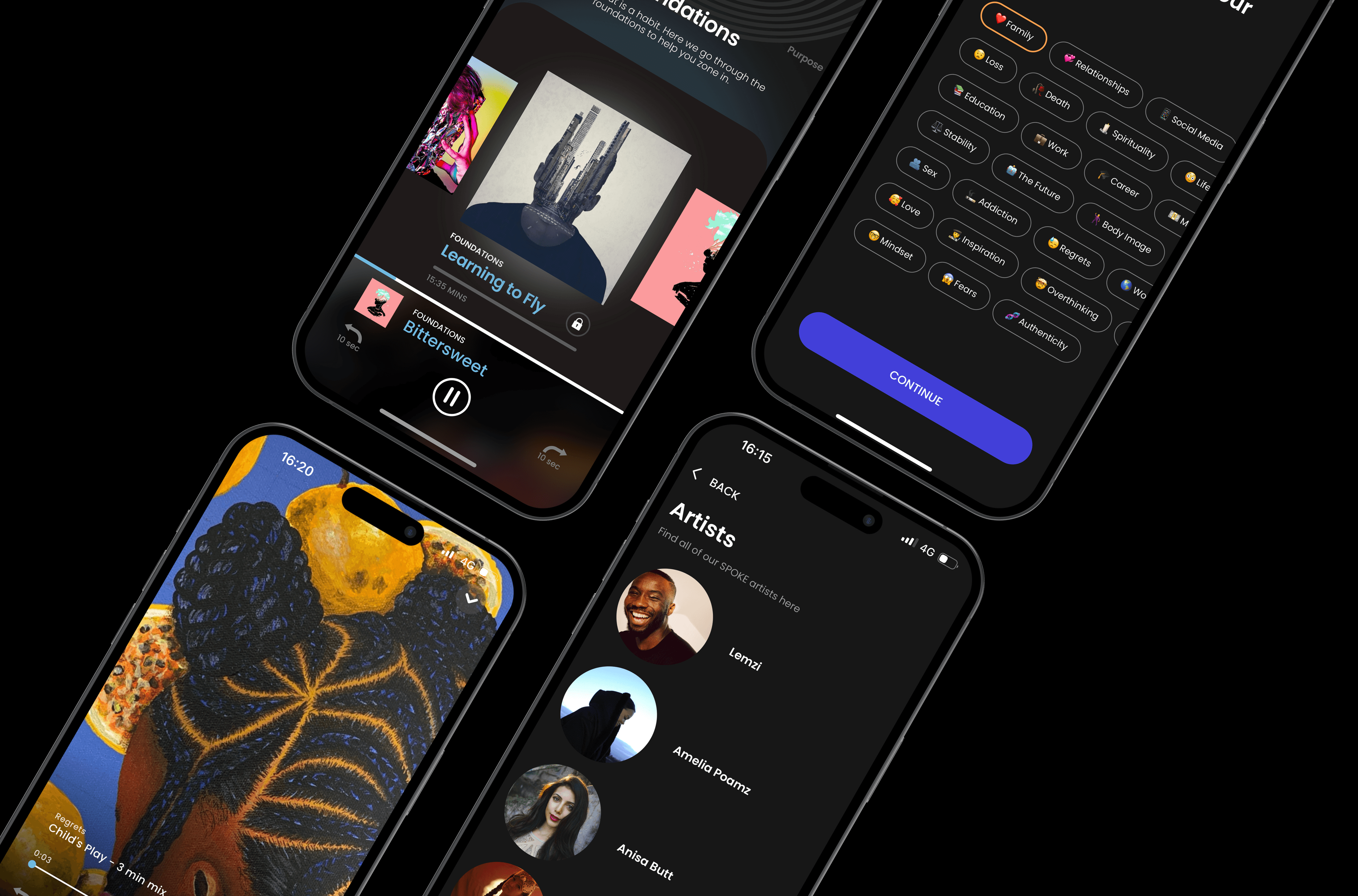 SPOKE App screens